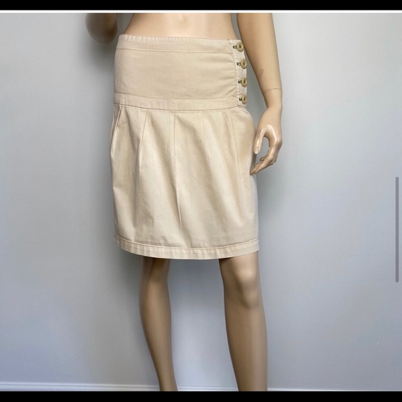Anthro Hei Hei Beige Side Button Skirt 0 - Picture 6 of 8